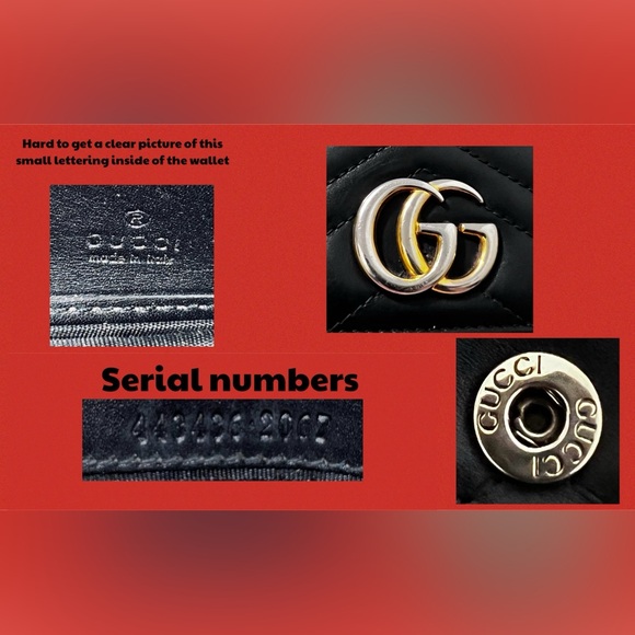 Gucci GG Marmont Continental Leather Wallet Goldtone Metal MSRP$850.00 Good Cond - Picture 12 of 16